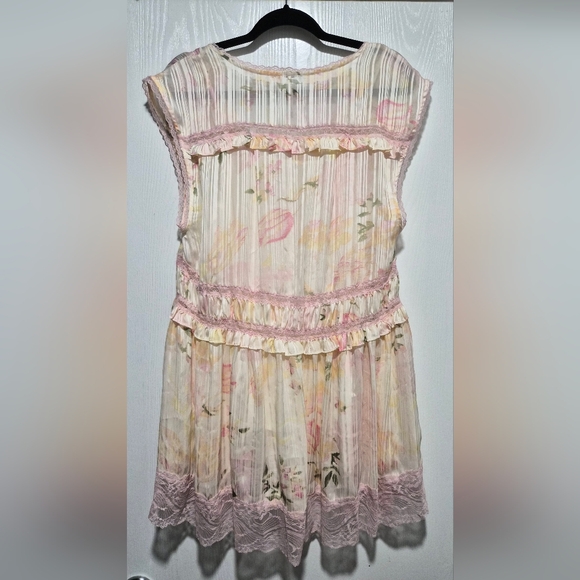 Free People Spring Fling Mini Lace Floral Mini Dress Size Small - Picture 7 of 11